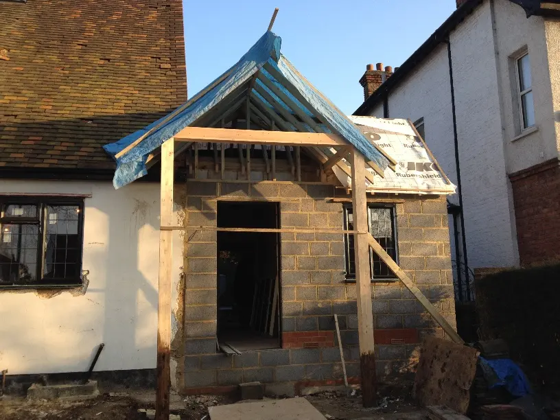 Porch rebuilt