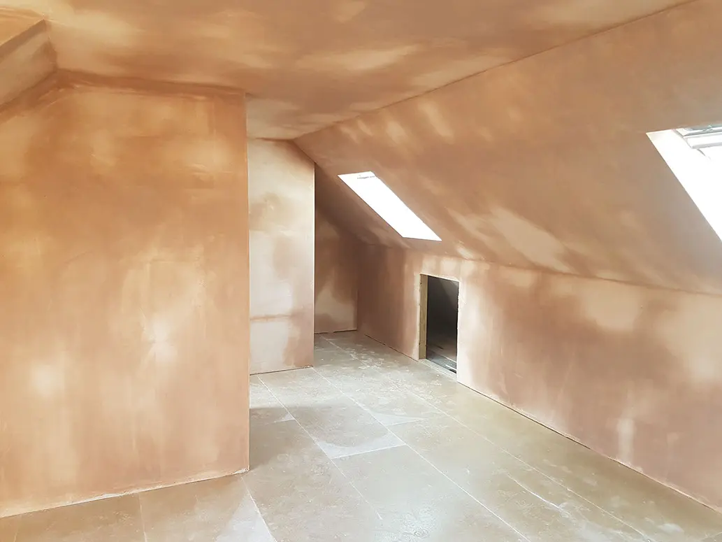 Plastered loft rooms