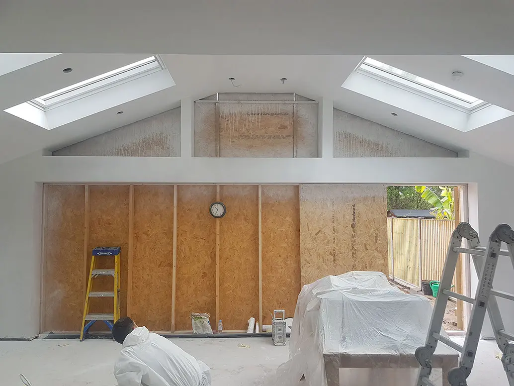Plastered, ready for finishes