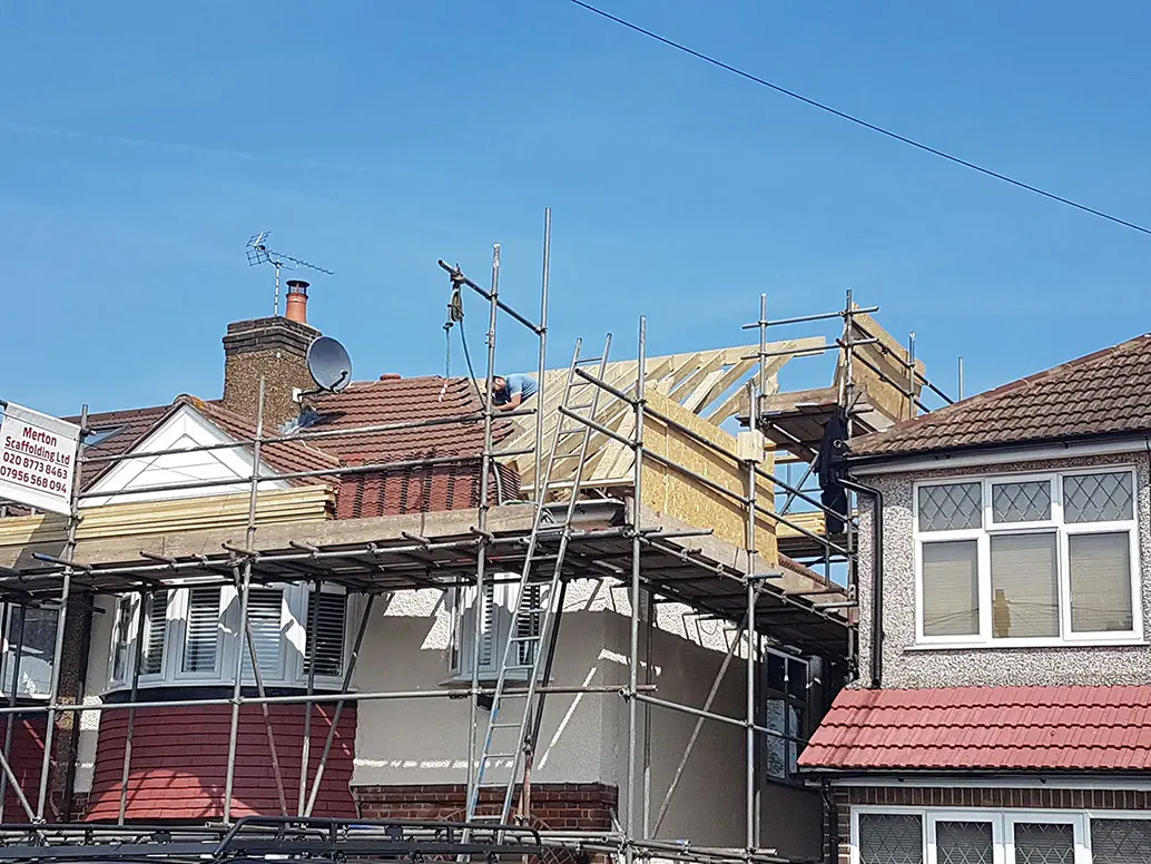 Scaffold and new timbers