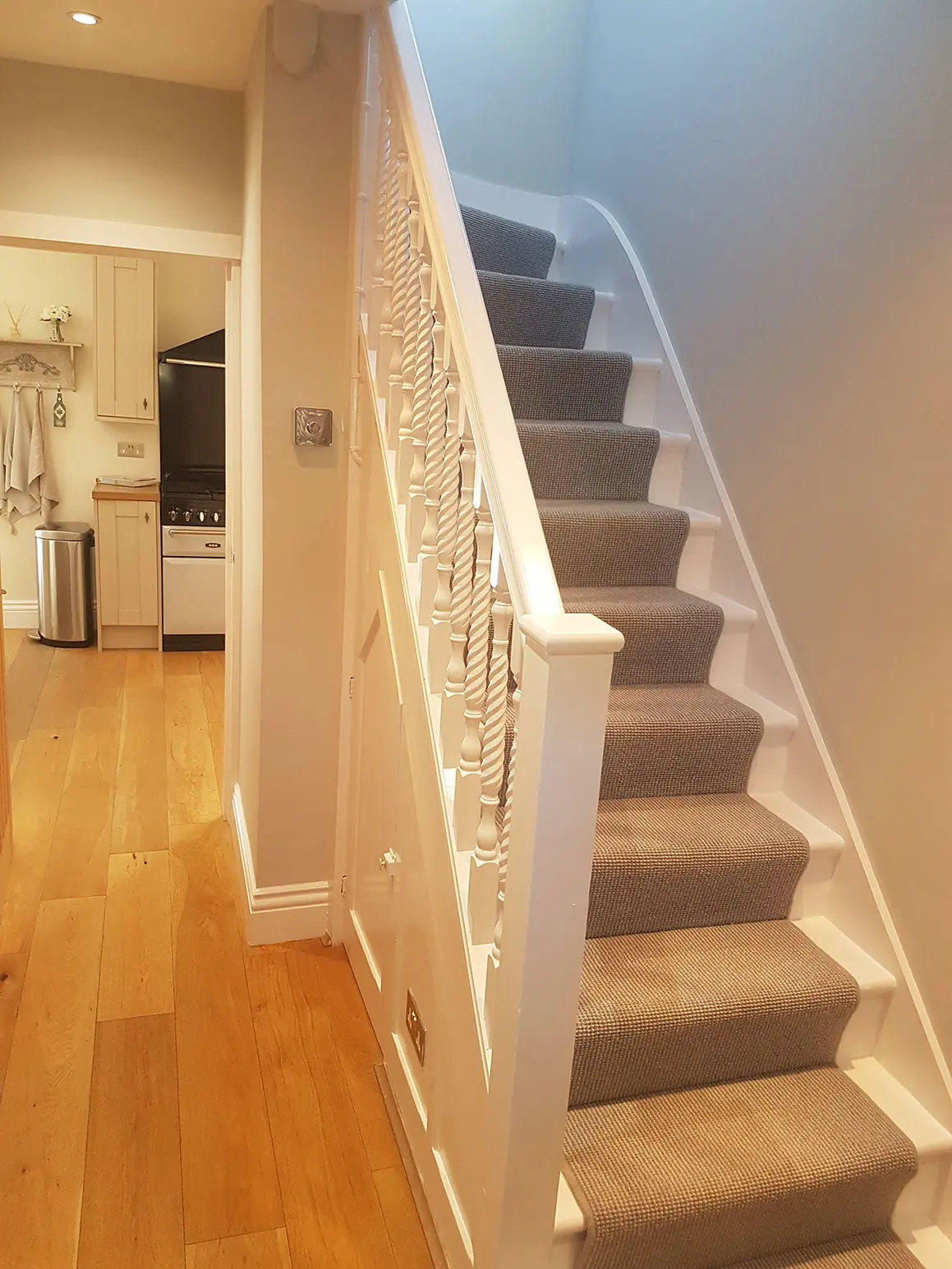 Down the new stairs