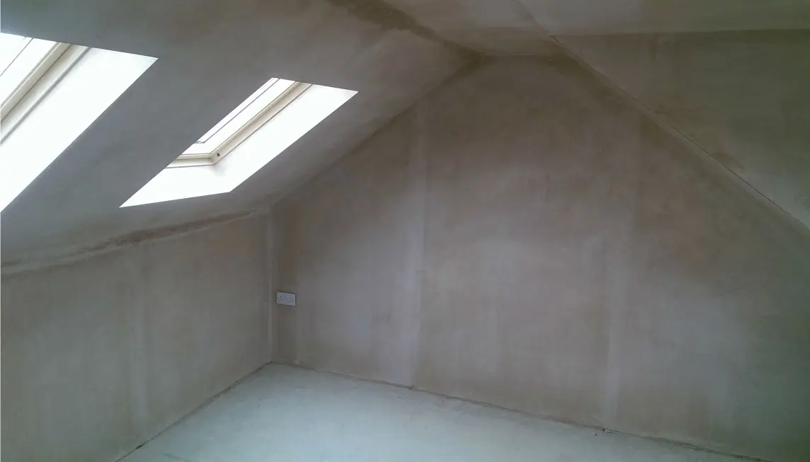 Plastered loft rooms