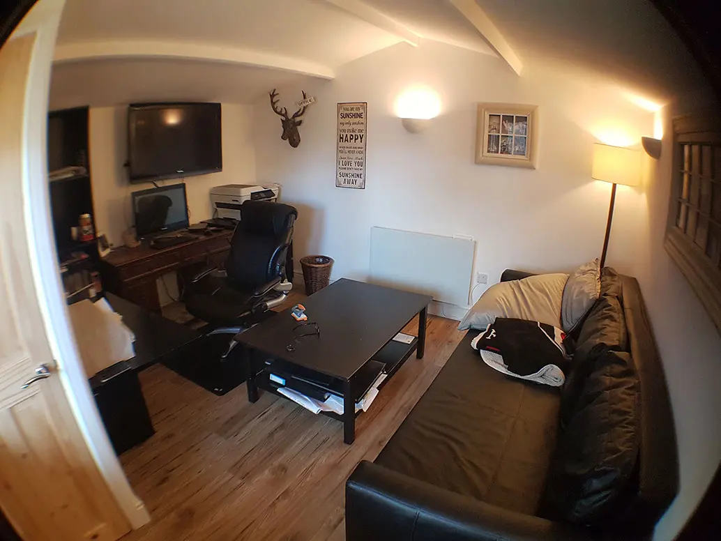 Inside a garden den