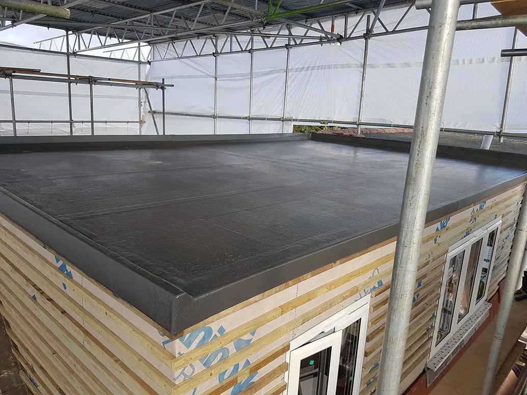 Flat roof laid