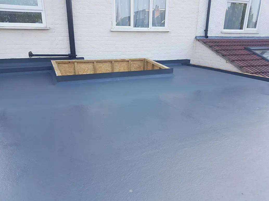 Roof laid, skylight framed