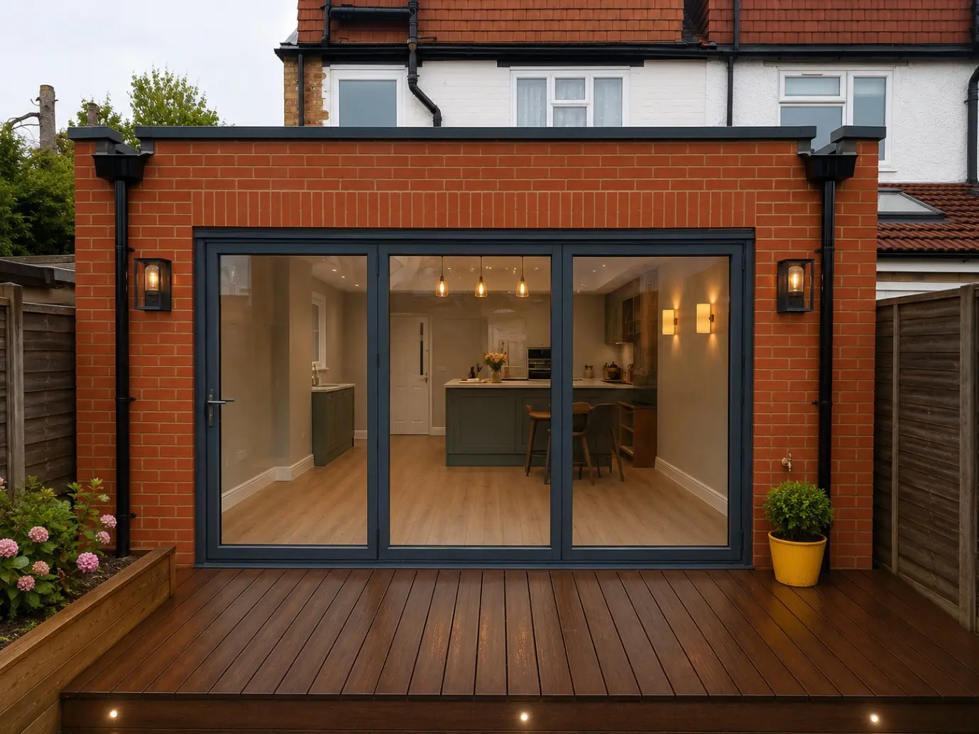 The extension at dusk