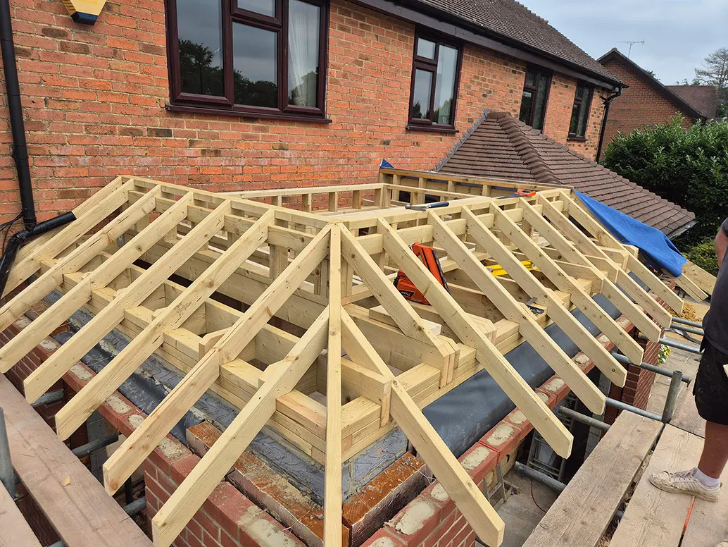 The hip roof framed