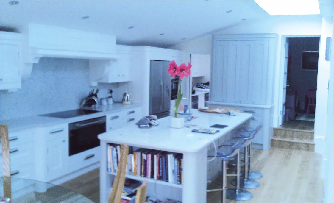 The open-plan kitchen